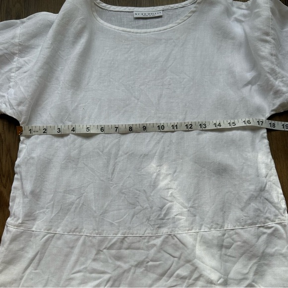 BRYN WALKER Artist Oversized Linen Top White XS Long Sleeves Blouse Button USA - Picture 7 of 8